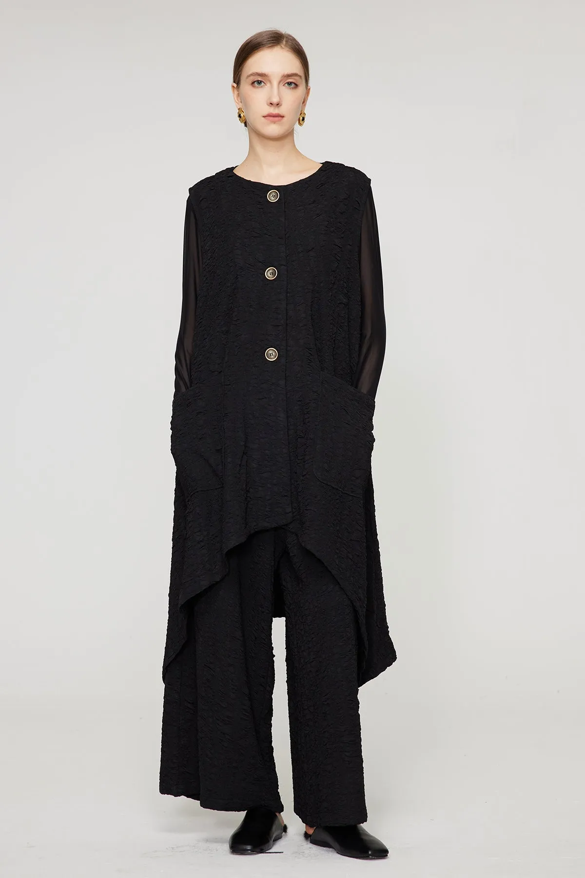 Oversize Vest And Wide Leg Two Set