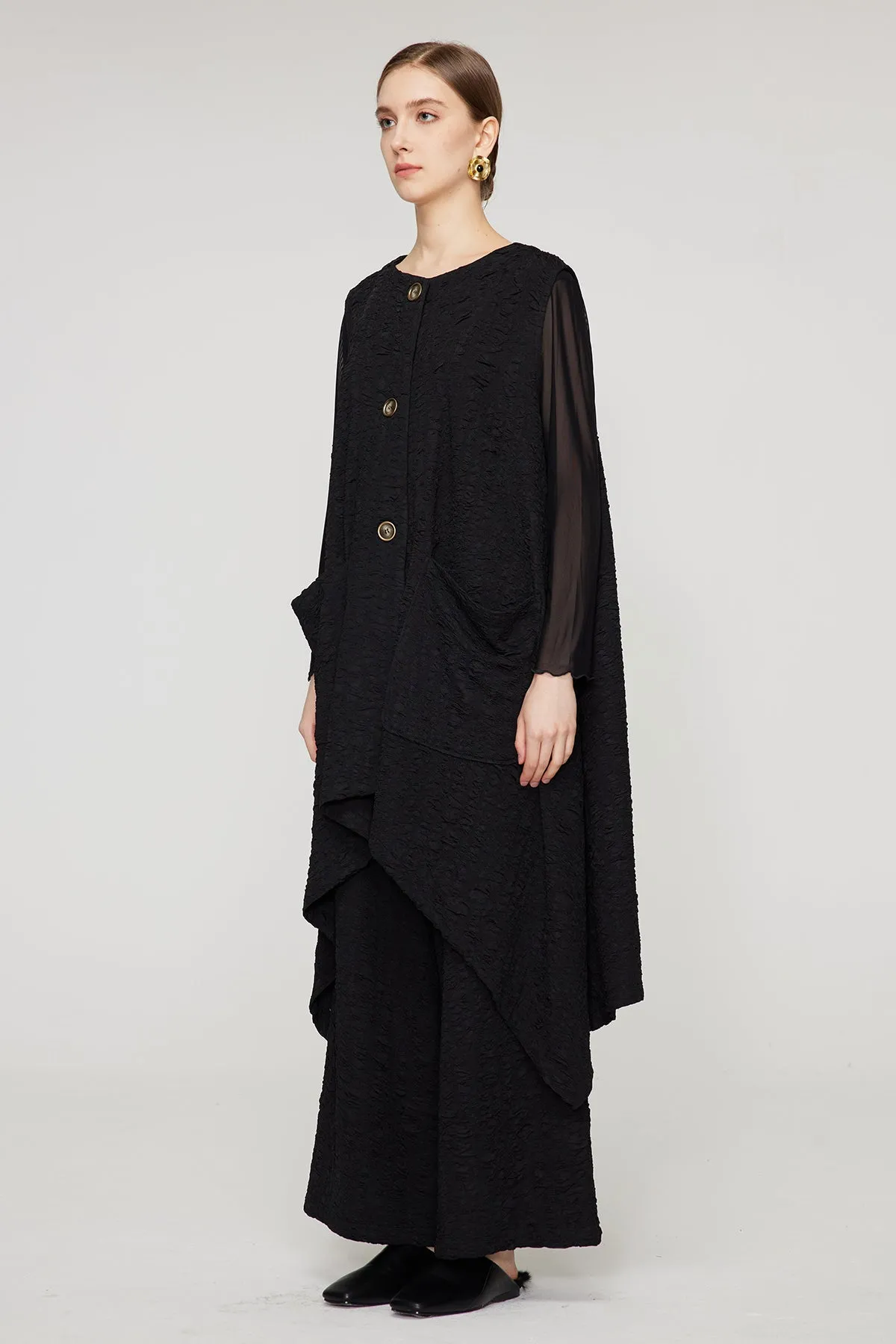Oversize Vest And Wide Leg Two Set