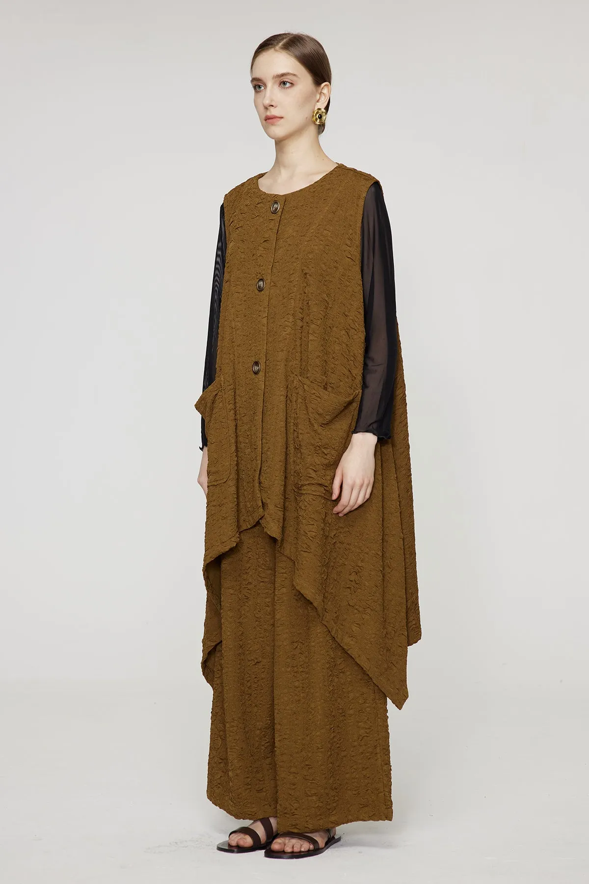 Oversize Vest And Wide Leg Two Set