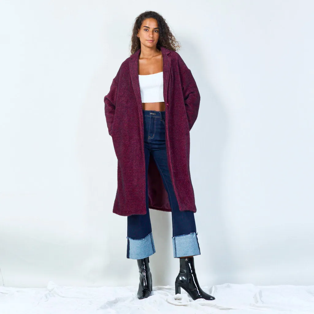 Oversized textured wool coat wholesale