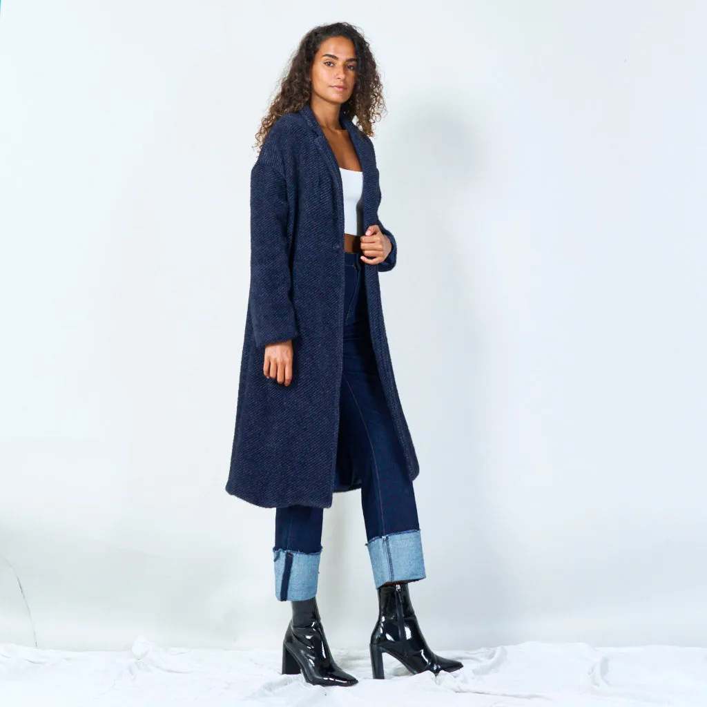 Oversized textured wool coat wholesale