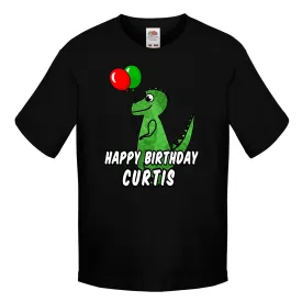 Personalized Dinosaur Birthday T-Shirt 4 Color Options
