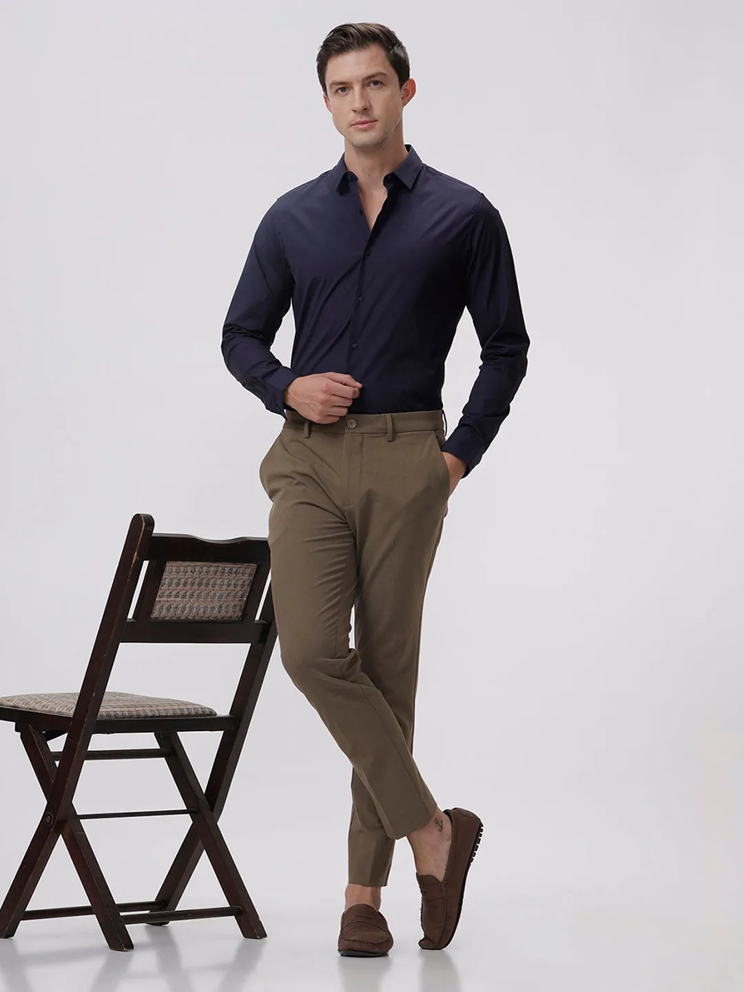 Powell Peacoat Slim Fit Cotton Shirt