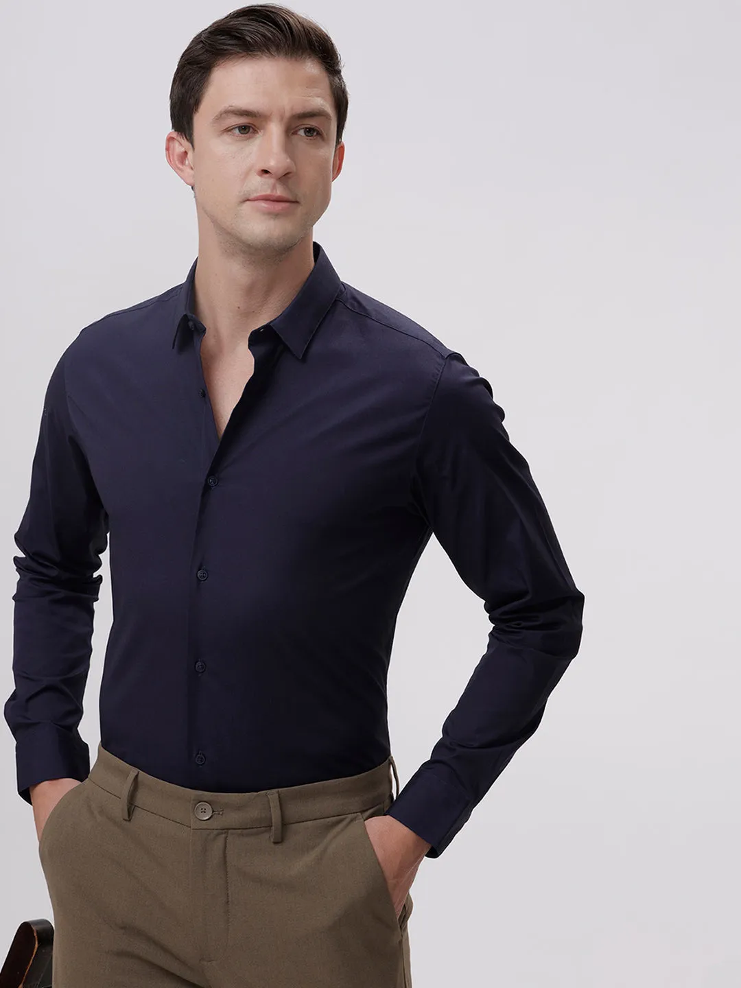 Powell Peacoat Slim Fit Cotton Shirt
