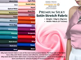 Premium Silky Satin Stretch Fabric
