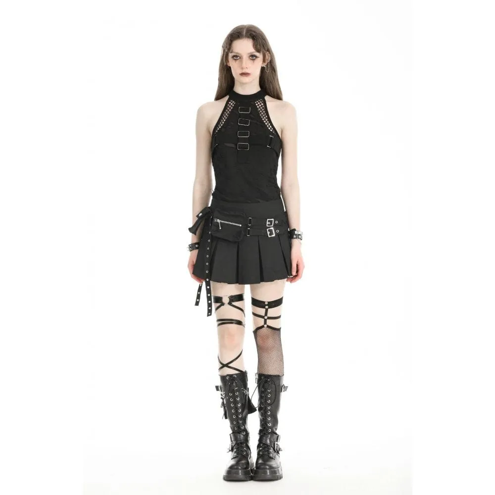 Punk Ripped Halterneck Vest
