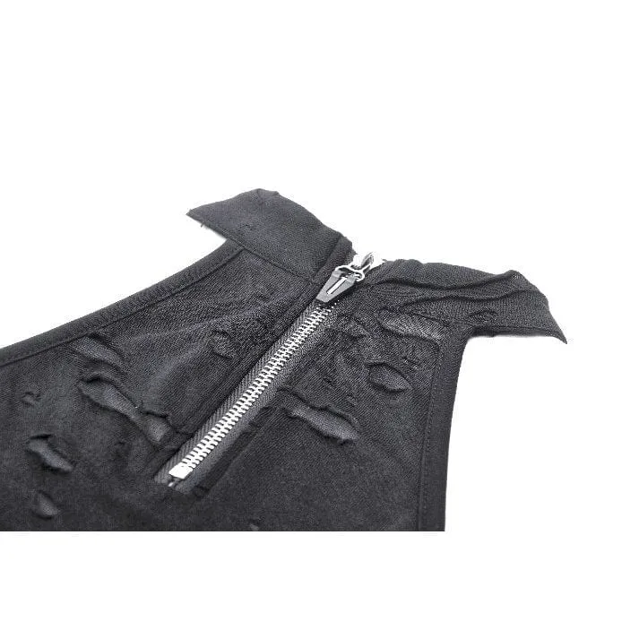 Punk Ripped Halterneck Vest