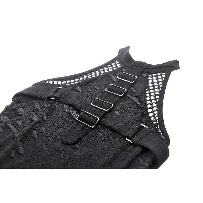 Punk Ripped Halterneck Vest
