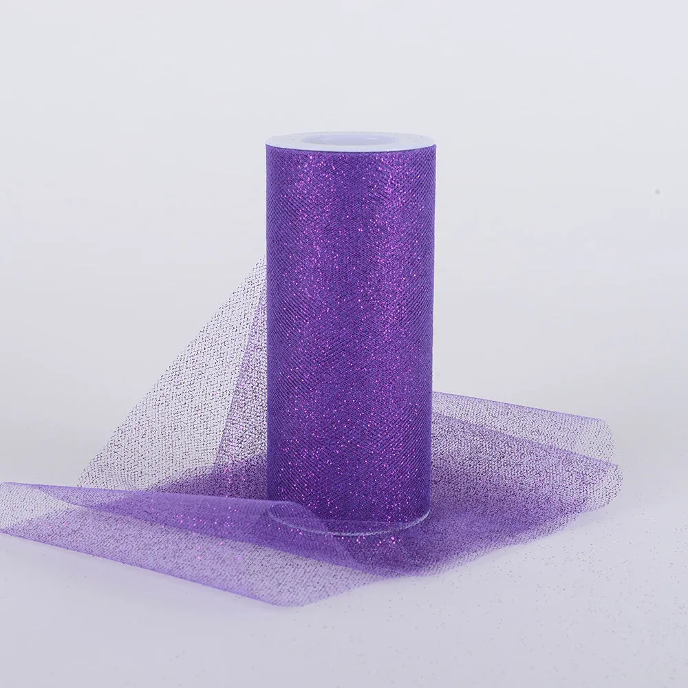 Purple - Premium Glitter Tulle Fabric ( W: 6 Inch | L: 10 Yards )