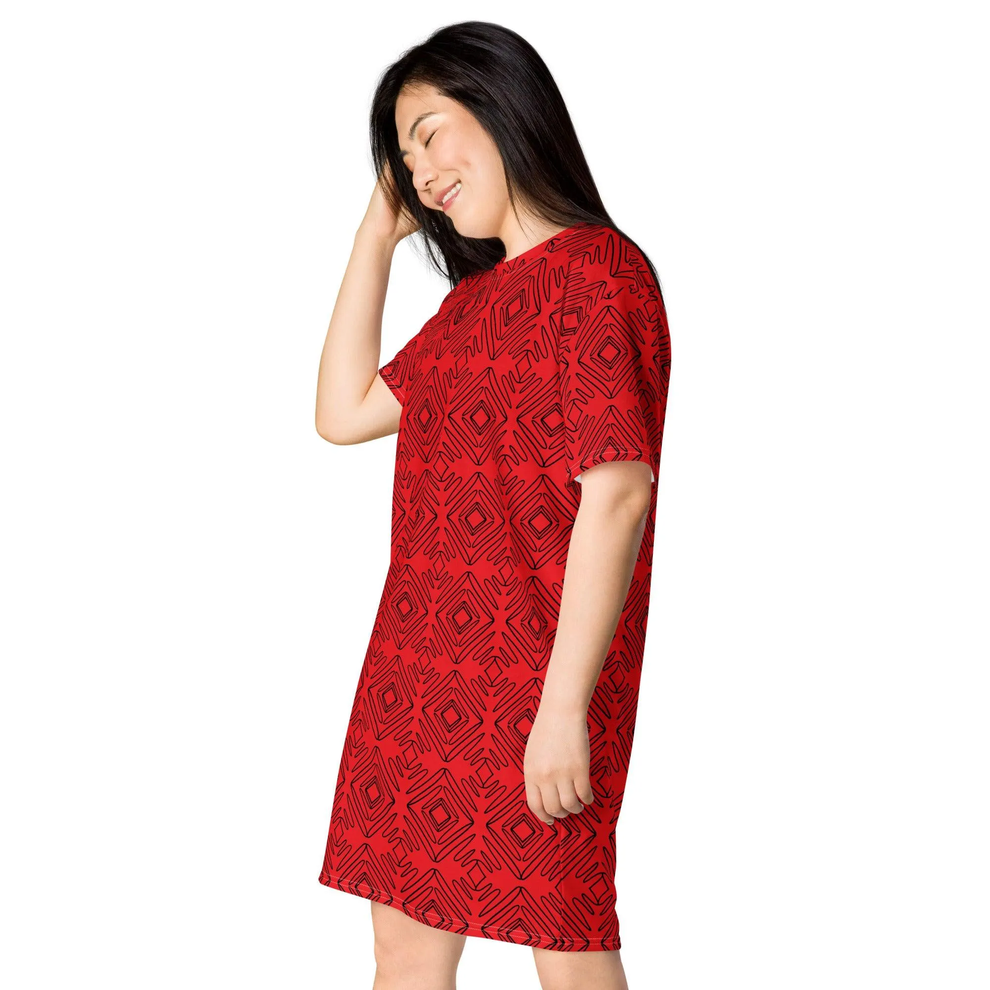 Red Diamond T-shirt dress