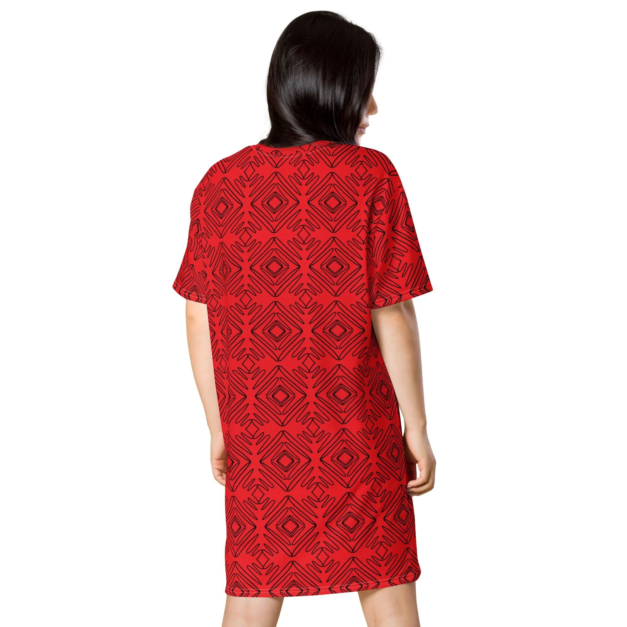 Red Diamond T-shirt dress