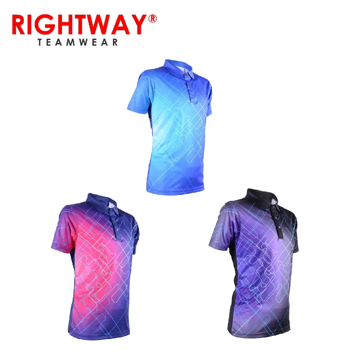 RightWay MOF 38 Men’s Neon-Tech Galaxy Collared Polo T-Shirt