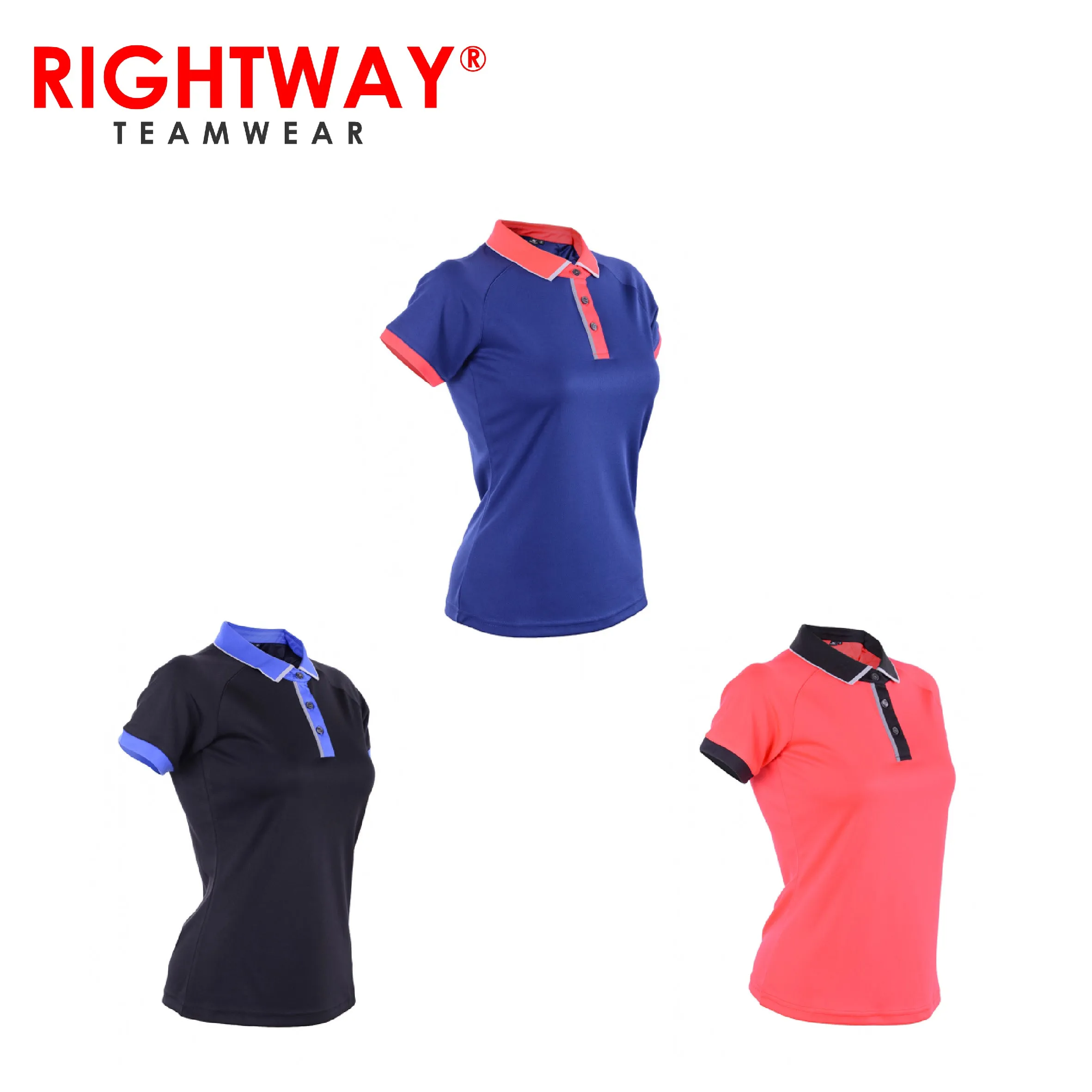 Rightway WOP 46 Women Reflective Placket Design Polo T-Shirt