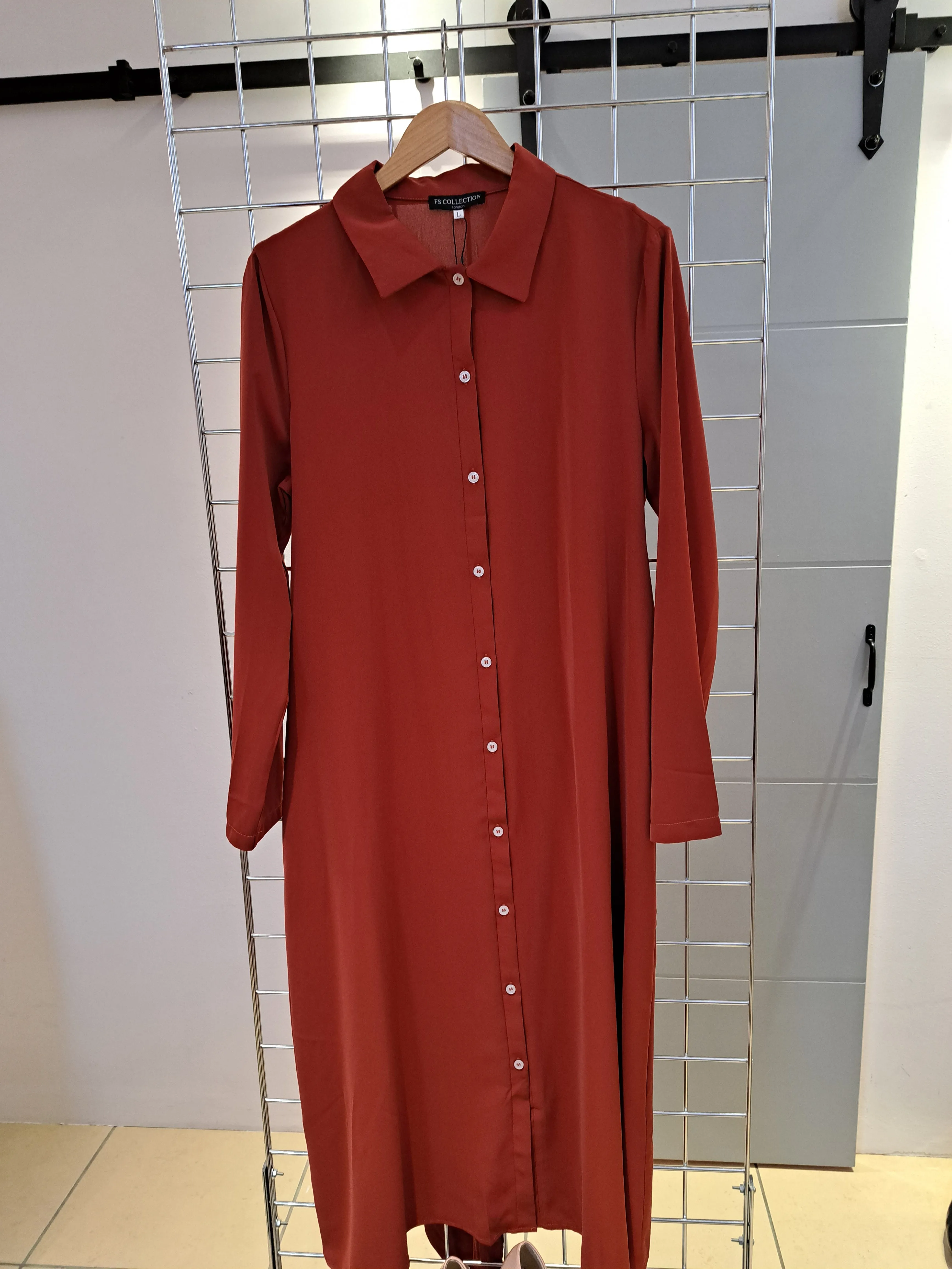 Rust belted dress