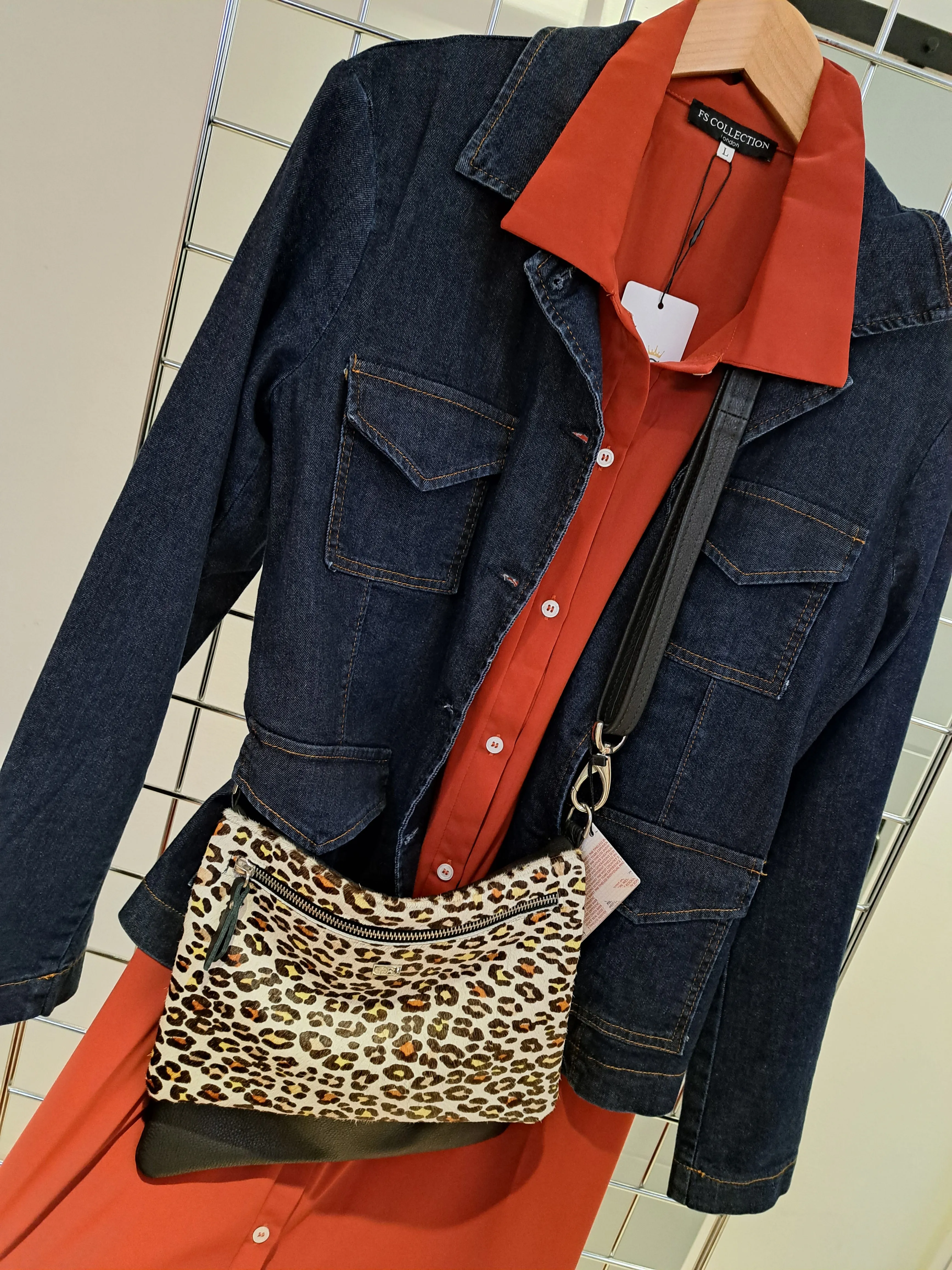 Rust belted dress