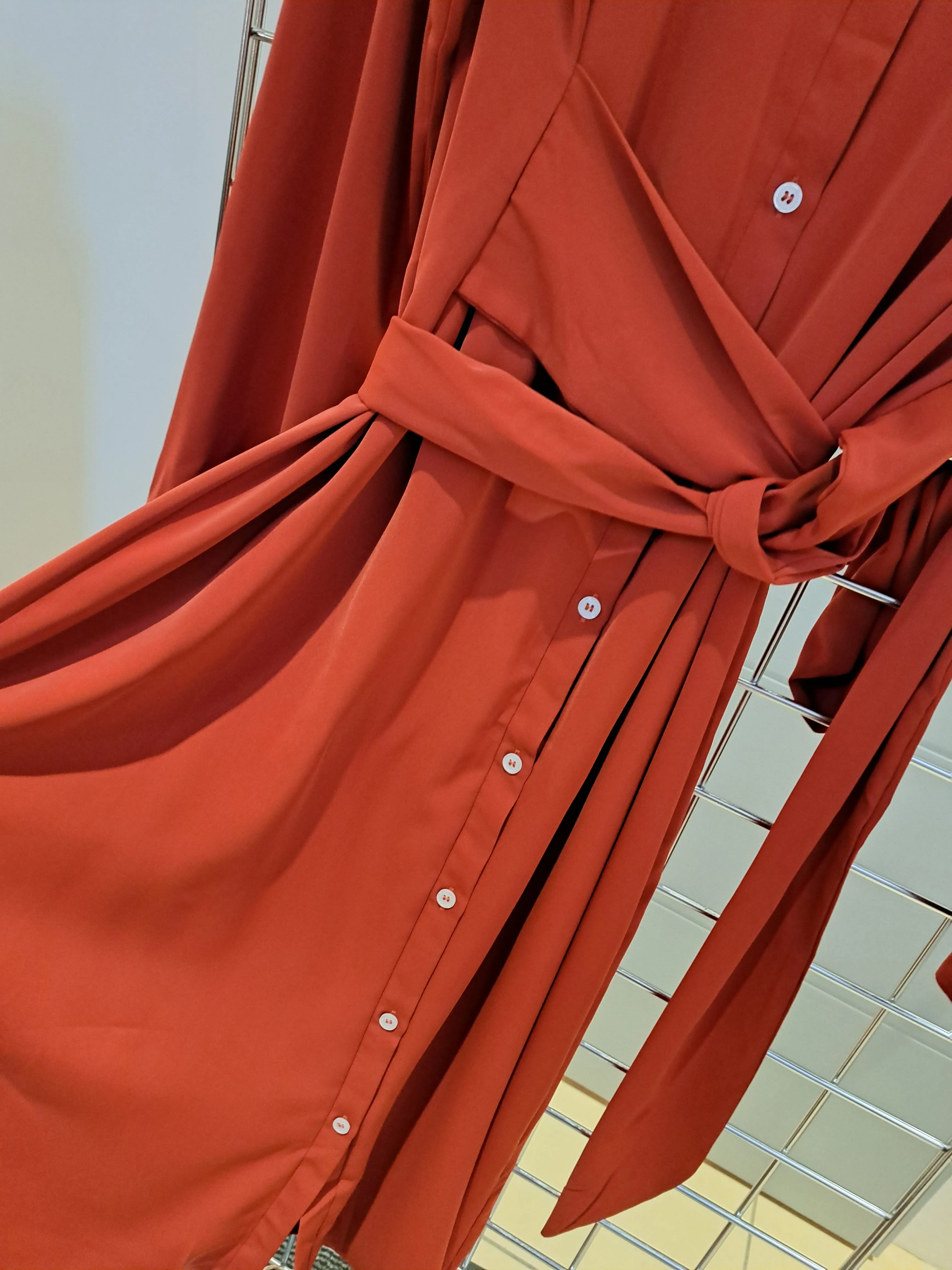 Rust belted dress