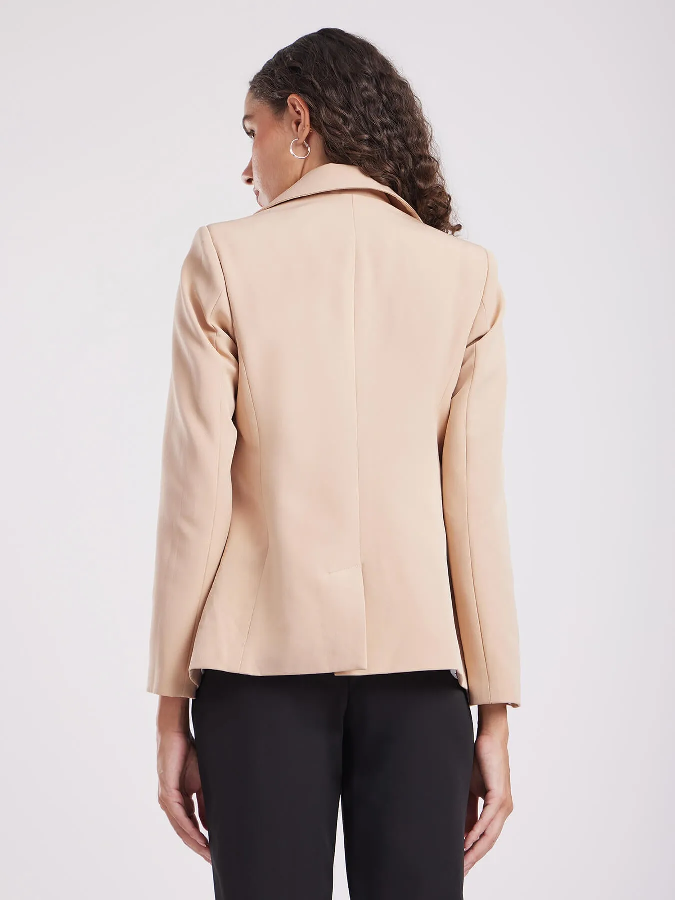Single Breasted Blazer - Beige
