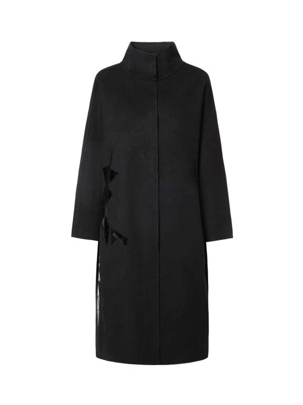 Stand Collar Wool Cocoon Coat