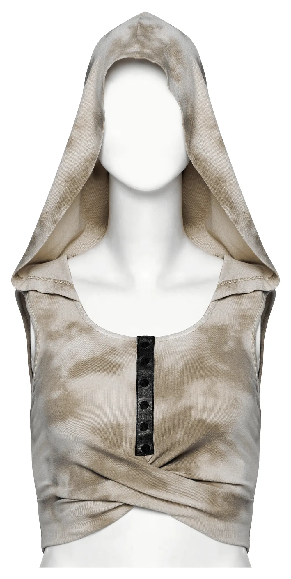 Stylish Hooded Crop Top with Open Back Design