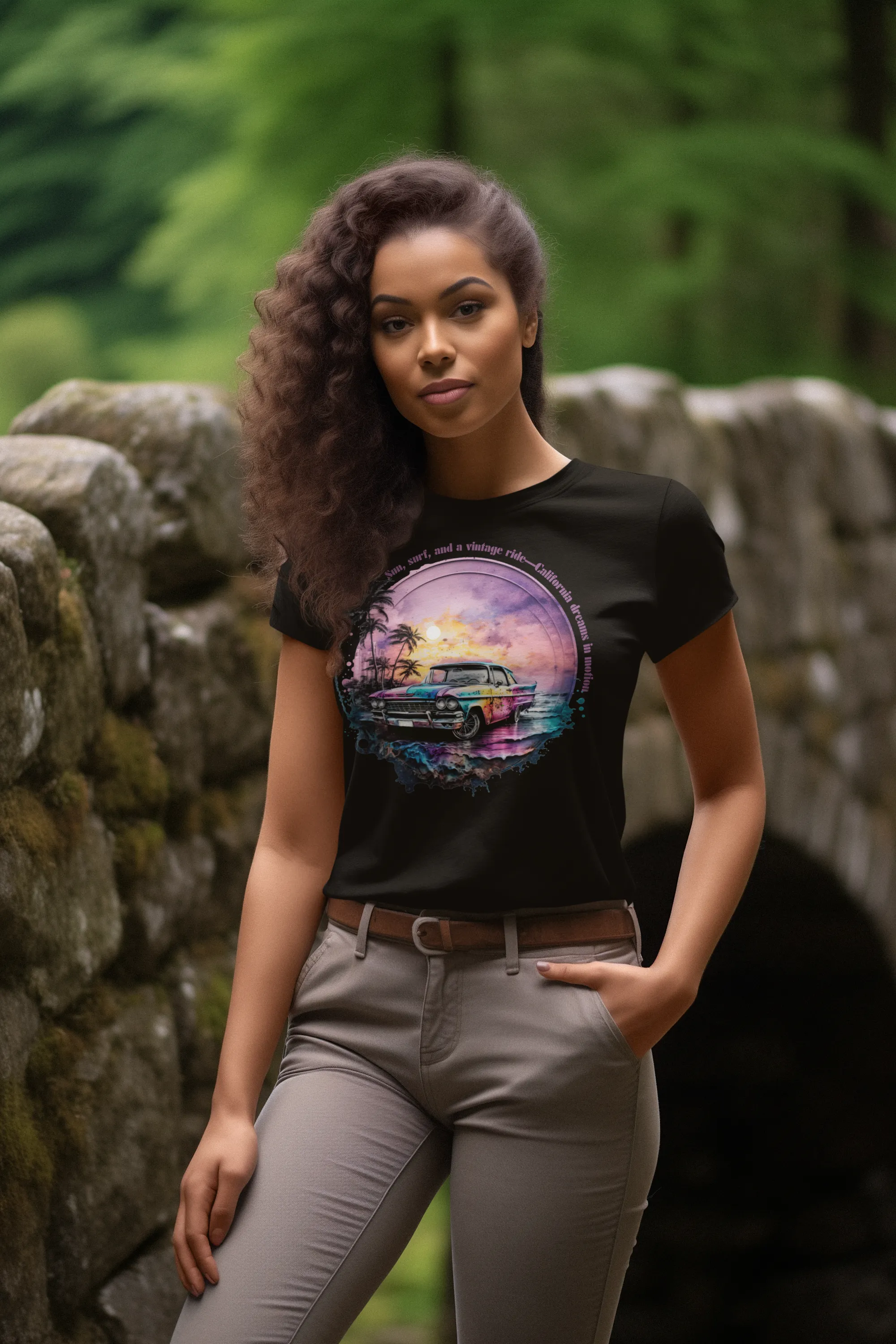 Sun Surf and a Vintage Ride Women's T-Shirt