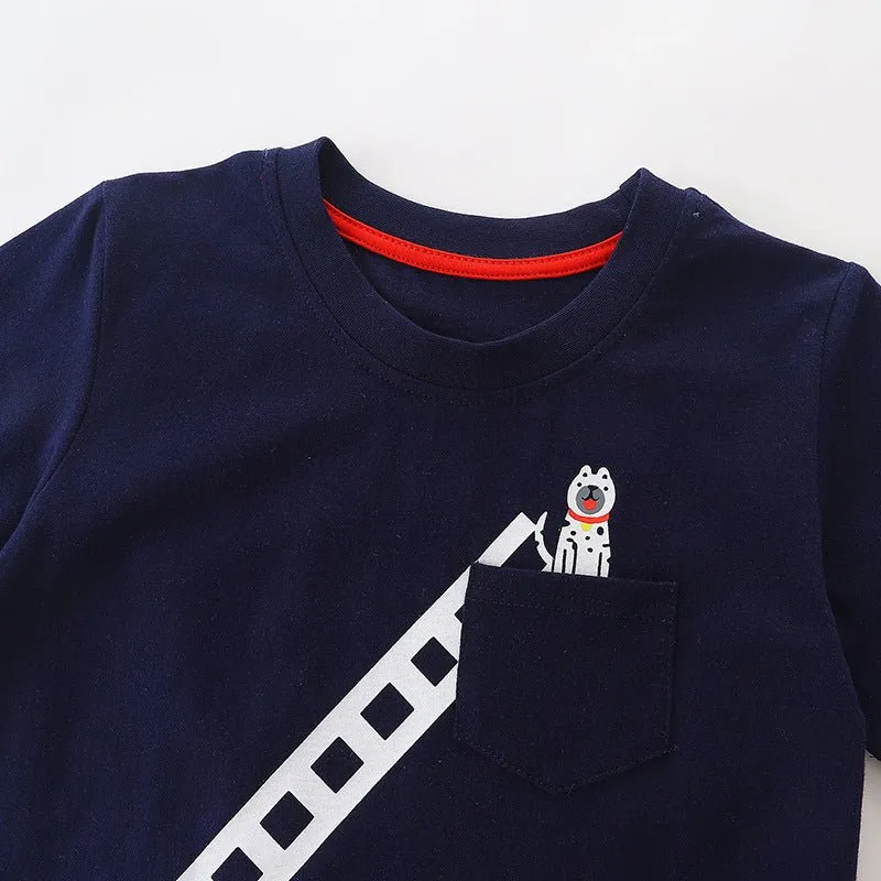 Toddler Boy's Vehicle Print Short-sleeve Tee