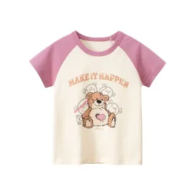 Toddler/Kid "Make It Happen" Bear Print T-shirt (2 Colors)