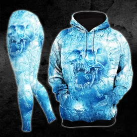 Turquoise Frozen Ice Skull Combo Hoodie and Leggings