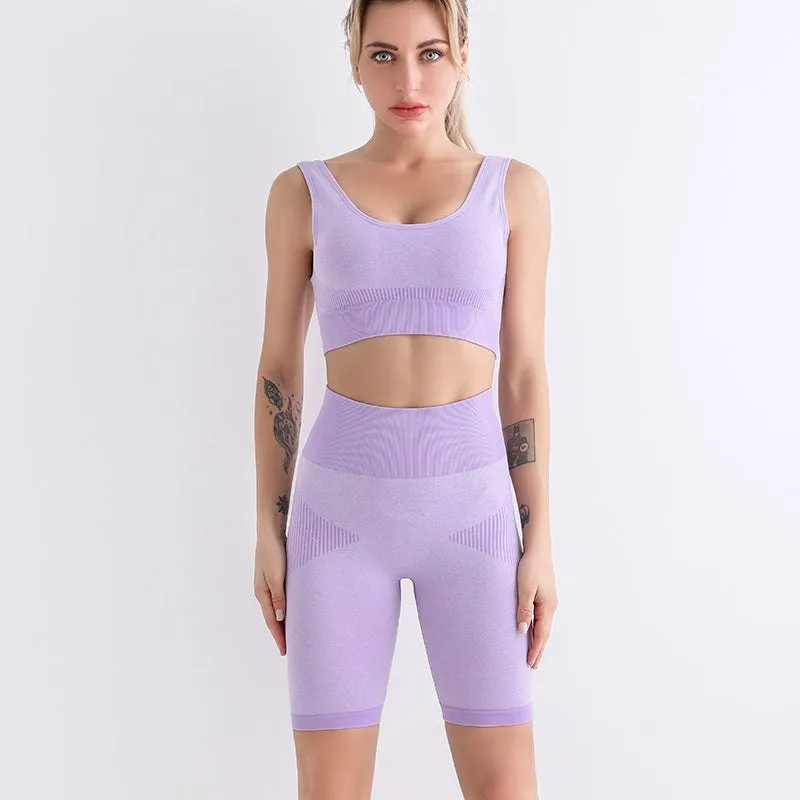 Underwear Sports Bra Shorts Workout two-piece Clothes Set