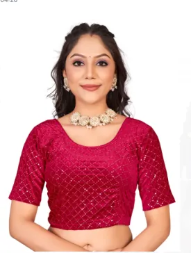 Velvet Stretchable Ready to Wear Saree Blouse