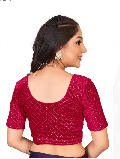 Velvet Stretchable Ready to Wear Saree Blouse