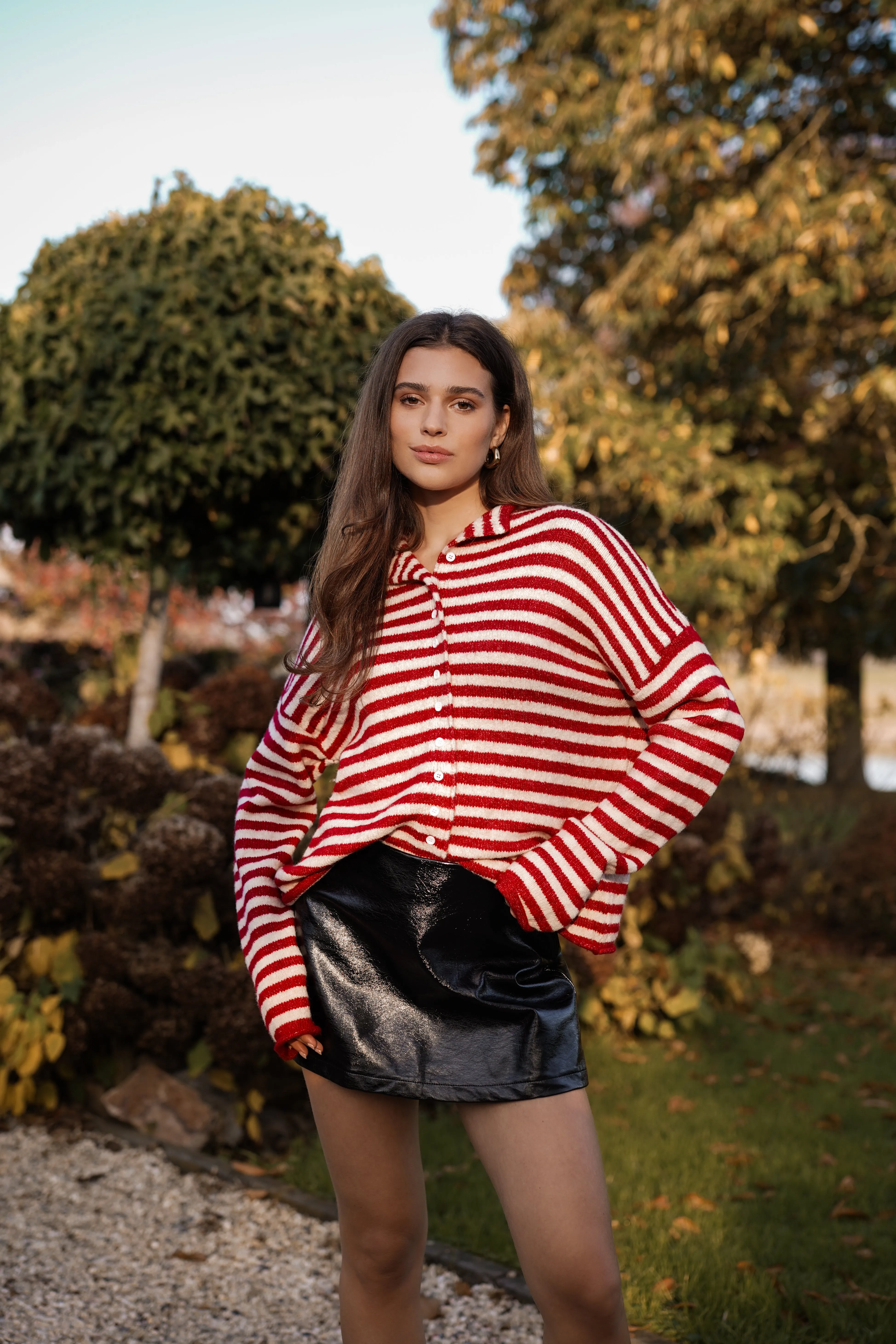 Vest gestreept rood wit - Nela