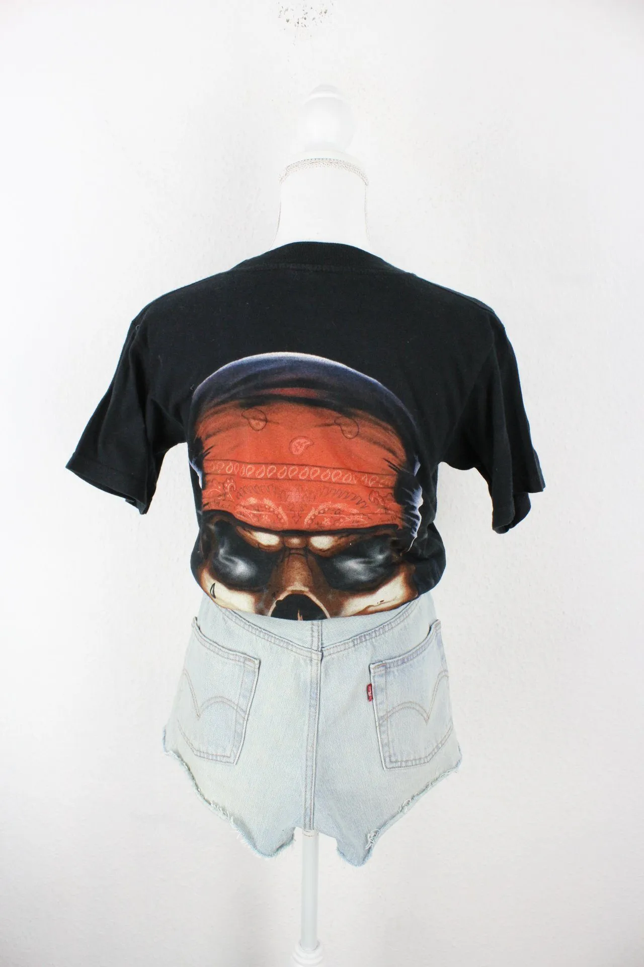 Vintage Black Skull T-Shirt (XS)