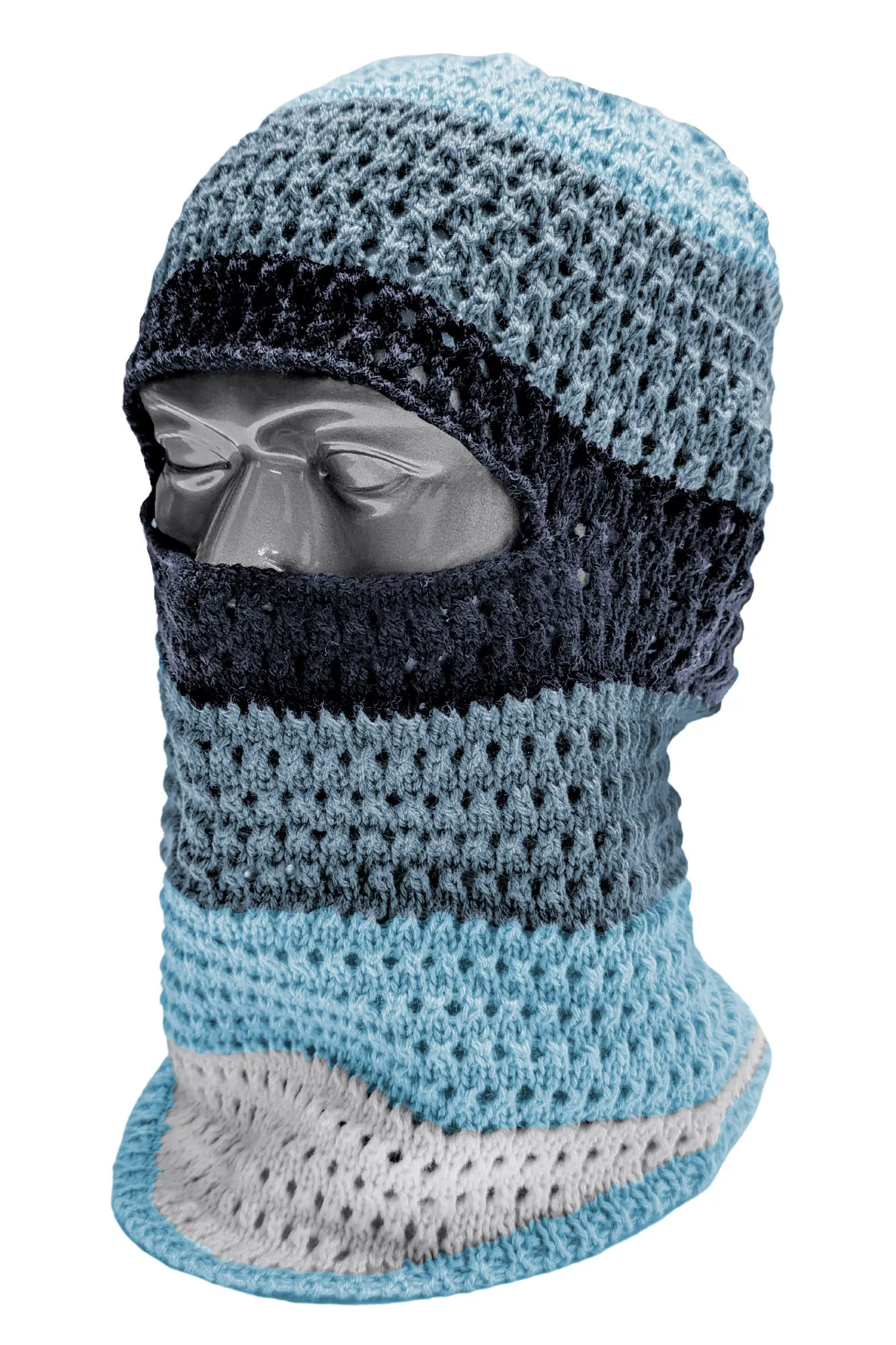 Wave Knit Balaclava (Blue)