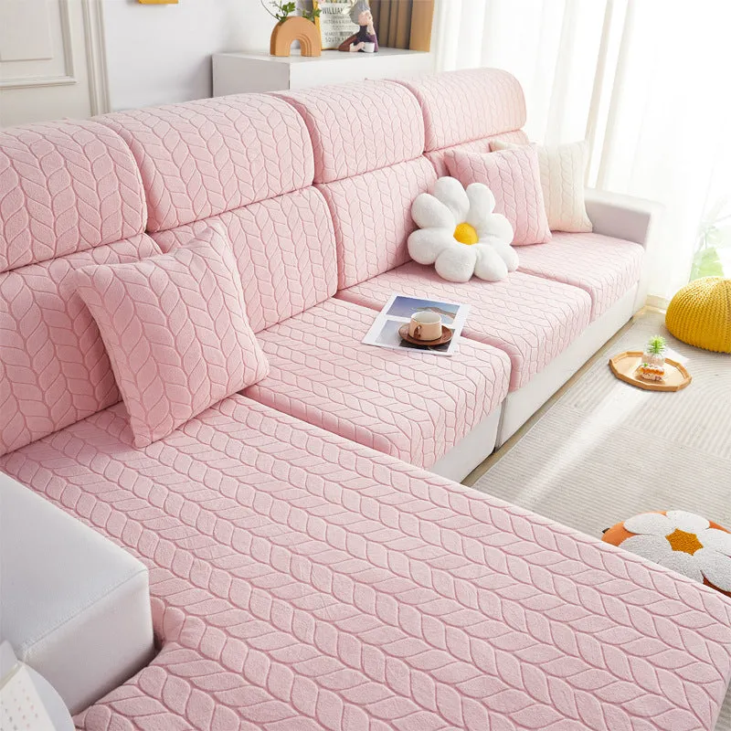 Wheat Pattern Sectional Sofa Cover Stretchable Cushion Cover