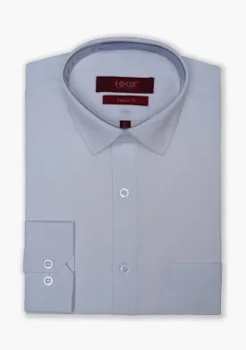 White Textured Dress Shirt