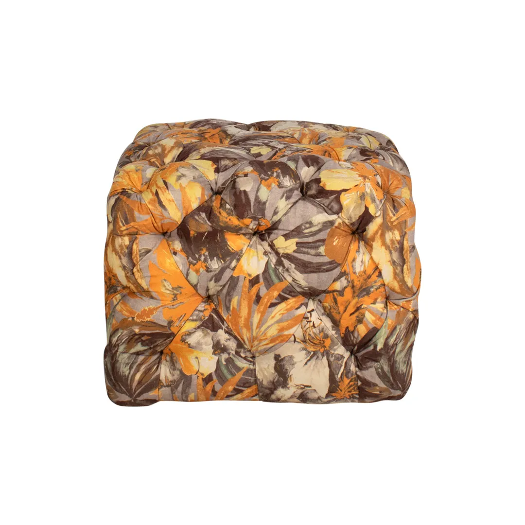 Winchester Ottoman In Brown Premium Fabric