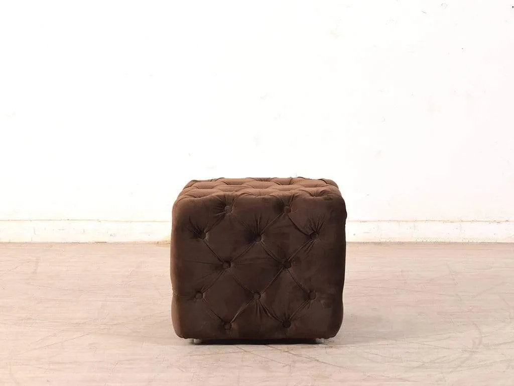Winchester Ottoman In Brown Premium Fabric