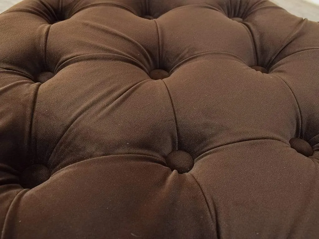 Winchester Ottoman In Brown Premium Fabric