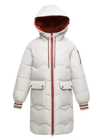 Women's Stylish Long Padded Winter Down Coat with Hood | Perfect for Outdoor Activities