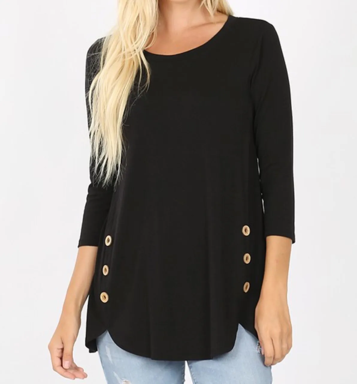 Wooden Button Top - Plus
