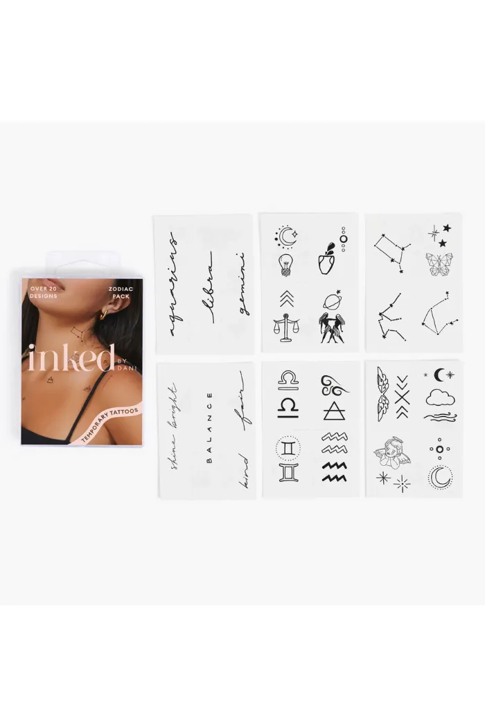 Zodiac Collection: Air Signs Temporary Tattoo Pack